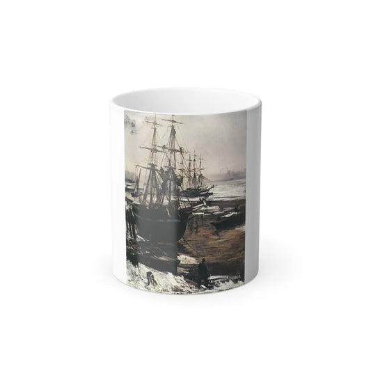 James Abbott McNeill Whistler (1834-1903) the thames in ice - 1860 - Color Changing Mug 11oz 11oz - Go Mug Yourself