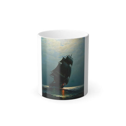 James Gale Tyler (1855-1931) Ship in the Night - Oil on Canvas - Color Changing Mug 11oz 11oz - Go Mug Yourself