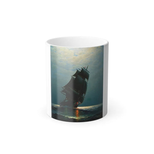 James Gale Tyler (1855-1931) Ship in the Night - Oil on Canvas - Color Changing Mug 11oz 11oz - Go Mug Yourself
