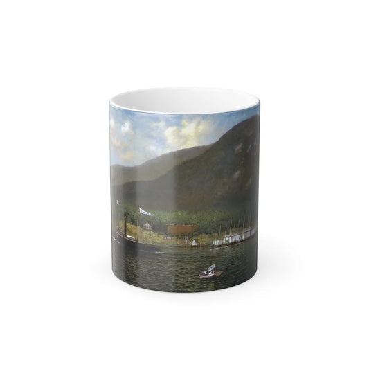 James Gale Tyler (1855-1931) Tug AC Cheney Towing Barges Past Bear Mountain - Color Changing Mug 11oz 11oz - Go Mug Yourself