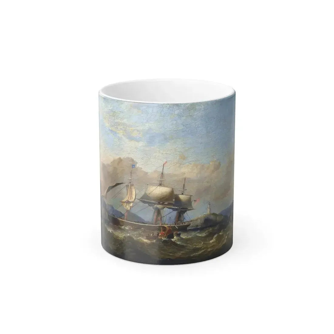 James Harris of Swansea (1810-1887) Off the Mumbles - Oil on Canvas - Color Changing Mug 11oz 11oz - Go Mug Yourself