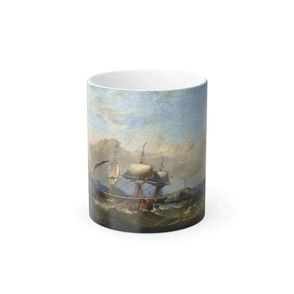 James Harris of Swansea (1810-1887) Off the Mumbles - Oil on Canvas - Color Changing Mug 11oz 11oz - Go Mug Yourself