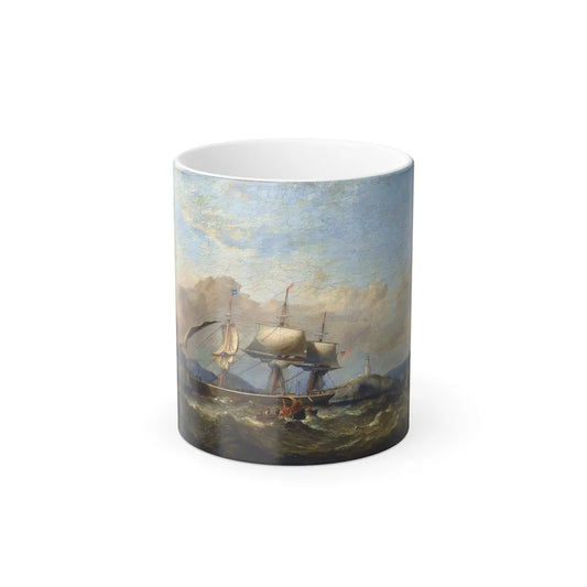 James Harris of Swansea (1810-1887) Off the Mumbles - Oil on Canvas - Color Changing Mug 11oz 11oz - Go Mug Yourself