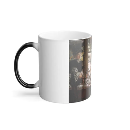 James Jacques Joseph Tissot (1836-1902) Bad News (The Parting) - oil on canvas - 1872 - Color Changing Mug 11oz - Go Mug Yourself