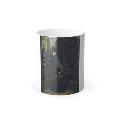 James-Jacques-Joseph Tissot (1836-1902) Dans L'Eglise (In Church) - Oil on Canvas - Color Changing Mug 11oz 11oz - Go Mug Yourself