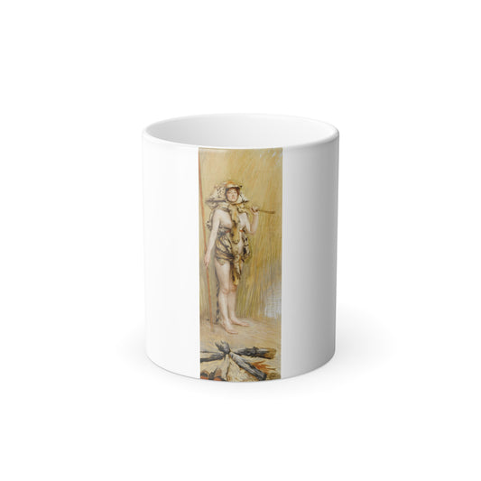 James Jacques Joseph Tissot (1836-1902) La Femme Prehistorique - Colored Chalks on Paper - Color Changing Mug 11oz-11oz-Go Mug Yourself