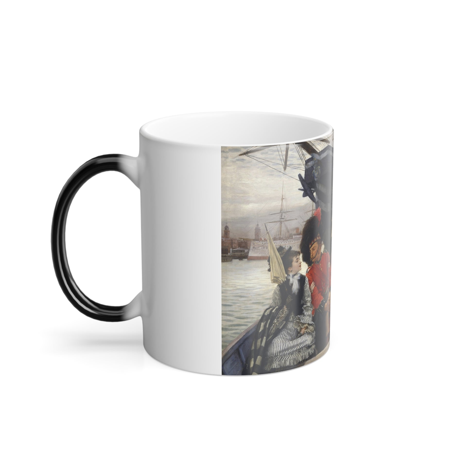 James Jacques Joseph Tissot (1836-1902) Portsmouth Dockyard - Oil on canvas - 1877 - Color Changing Mug 11oz-Go Mug Yourself