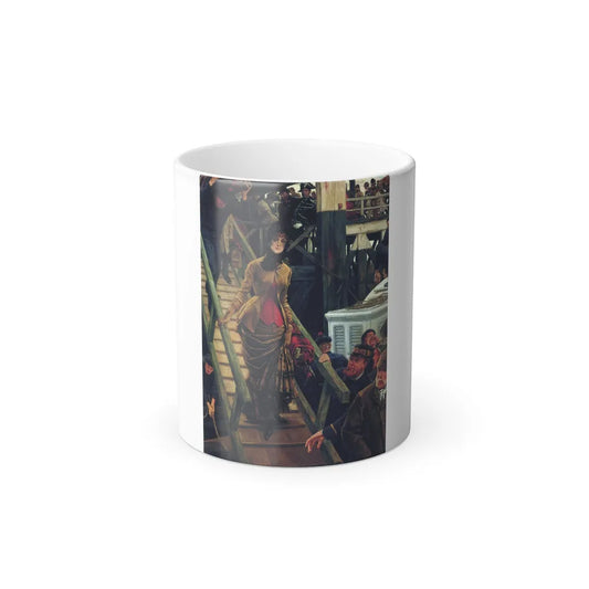 James Jacques Joseph Tissot (1836-1902) The Embarkation at Calais (also called The Traveller) -  Oil on -0 - Color Changing Mug 11oz 11oz - Go Mug Yourself