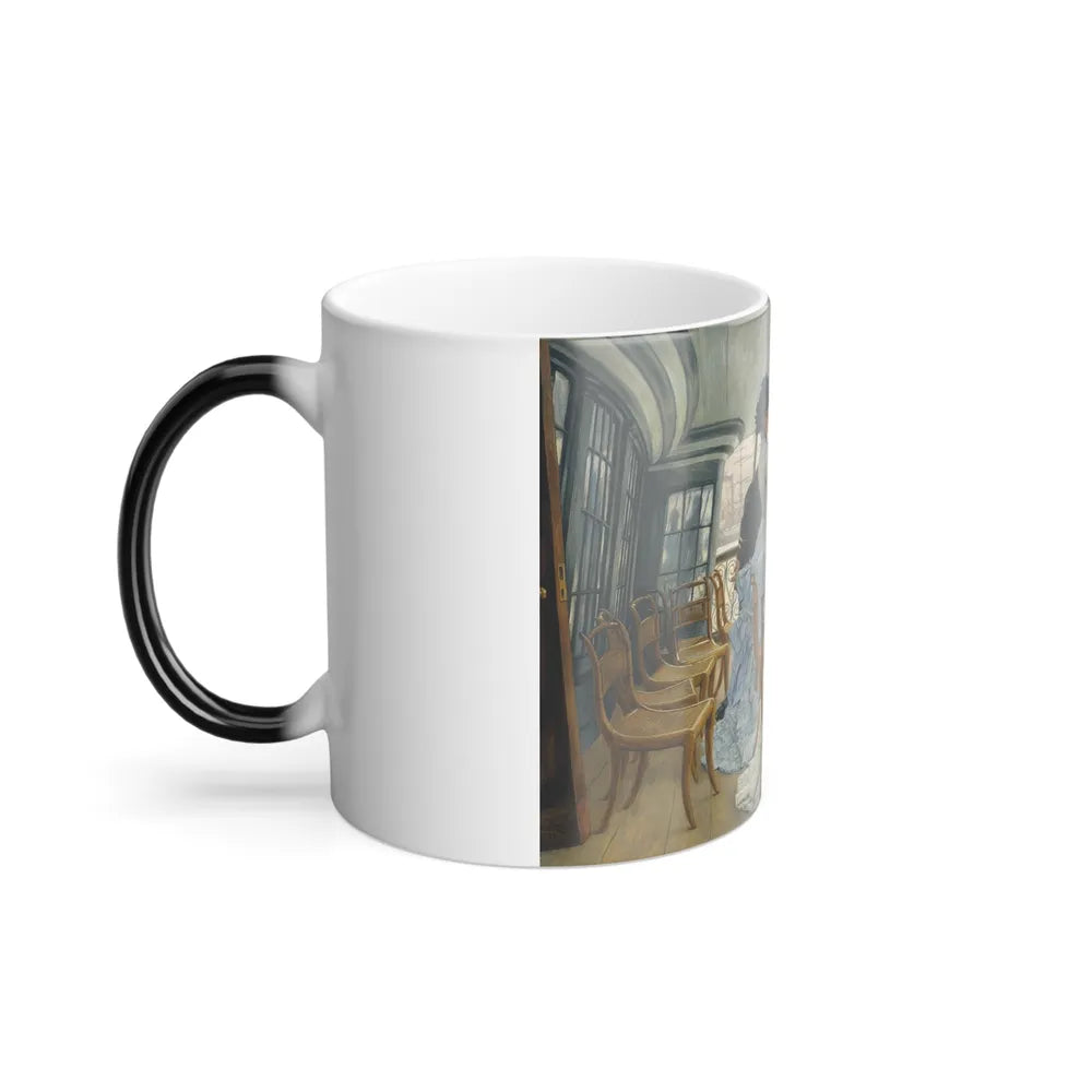 James Jacques Joseph Tissot (1836-1902) The Gallery of HMS Calcutta (Portsmouth) - oil on canvas - c1876 - Color Changing Mug 11oz - Go Mug Yourself