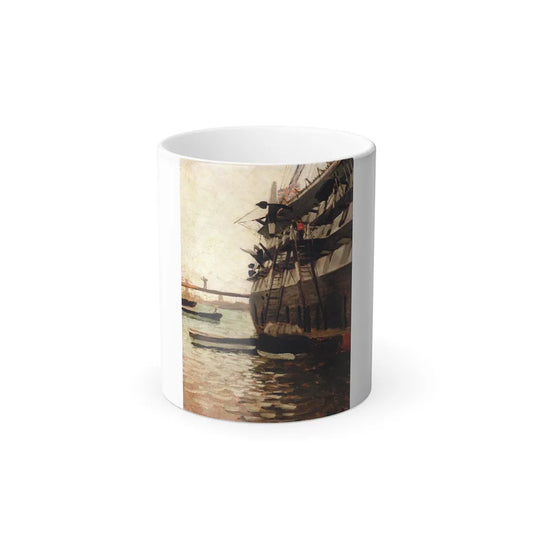 James Jacques Joseph Tissot (1836-1902) The Hull Of A Battle Ship - Oil on panel - Color Changing Mug 11oz 11oz - Go Mug Yourself