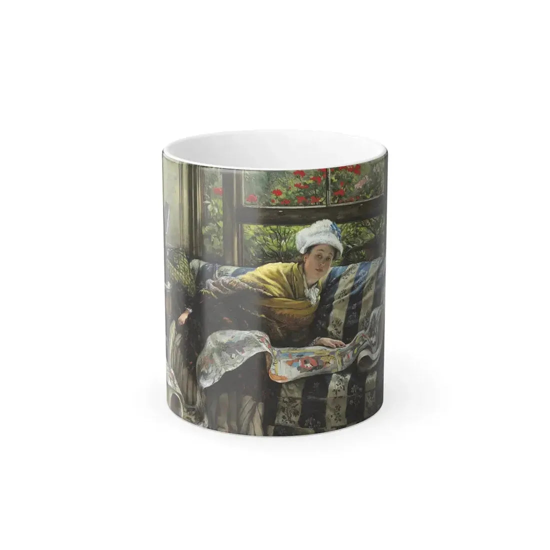 James Jacques Joseph Tissot (1836-1902) The Japanese Scroll - Oil on panel c1874 - Color Changing Mug 11oz 11oz - Go Mug Yourself