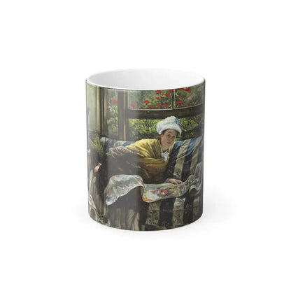 James Jacques Joseph Tissot (1836-1902) The Japanese Scroll - Oil on panel c1874 - Color Changing Mug 11oz 11oz - Go Mug Yourself