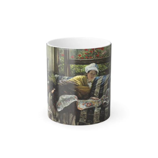 James Jacques Joseph Tissot (1836-1902) The Japanese Scroll - Oil on panel c1874 - Color Changing Mug 11oz 11oz - Go Mug Yourself
