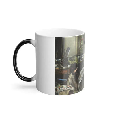 James Jacques Joseph Tissot (1836-1902) The Japanese Scroll - Oil on panel c1874 - Color Changing Mug 11oz - Go Mug Yourself