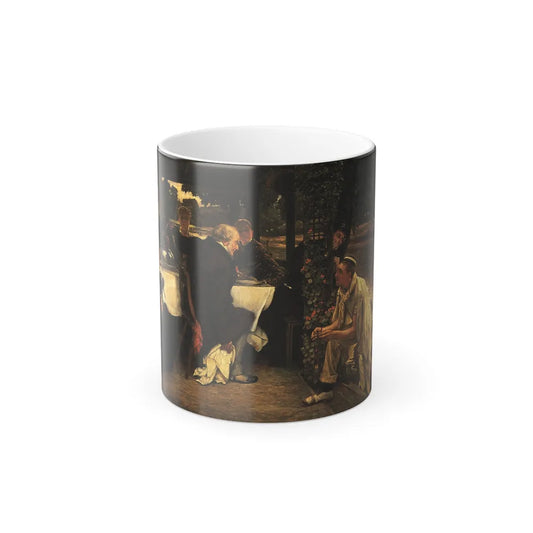 James Jacques Joseph Tissot (1836-1902) The Prodigal Son in Modern Life%3a The Fatted Calf - Oil on canv-0 - Color Changing Mug 11oz 11oz - Go Mug Yourself