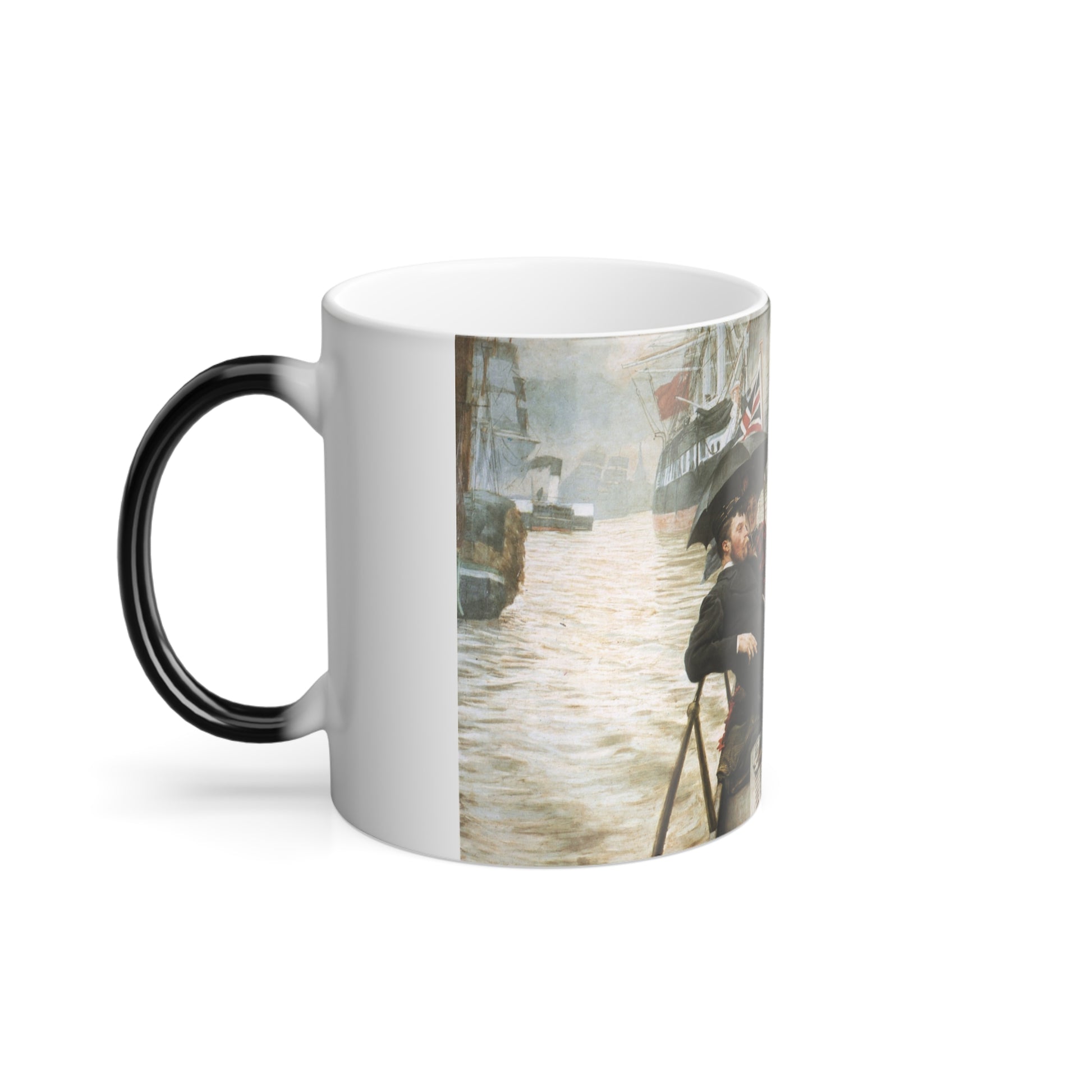 James Jacques Joseph Tissot (1836-1902) The Thames - oil on canvas - c1876 - Color Changing Mug 11oz-Go Mug Yourself