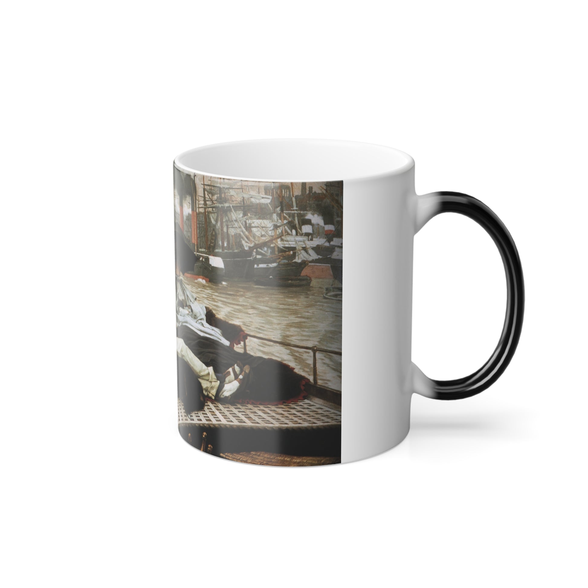 James Jacques Joseph Tissot (1836-1902) The Thames - oil on canvas - c1876 - Color Changing Mug 11oz-Go Mug Yourself