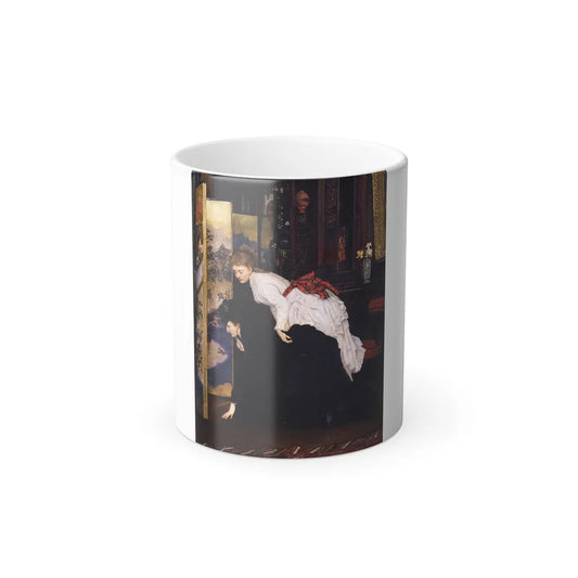 James Jacques Joseph Tissot (1836-1902) Young Women Looking at Japanese Objects - Oil on canvas - c1869--0 - Color Changing Mug 11oz 11oz - Go Mug Yourself