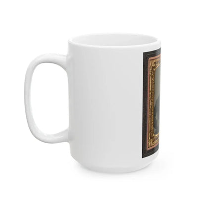James Mcgrail In Union Uniform With Shoulder Scales And Eagle Breast Plate Sitting With A Musket And Bayonet In Scabbard (U.S. Civil War) White Coffee Mug - Go Mug Yourself