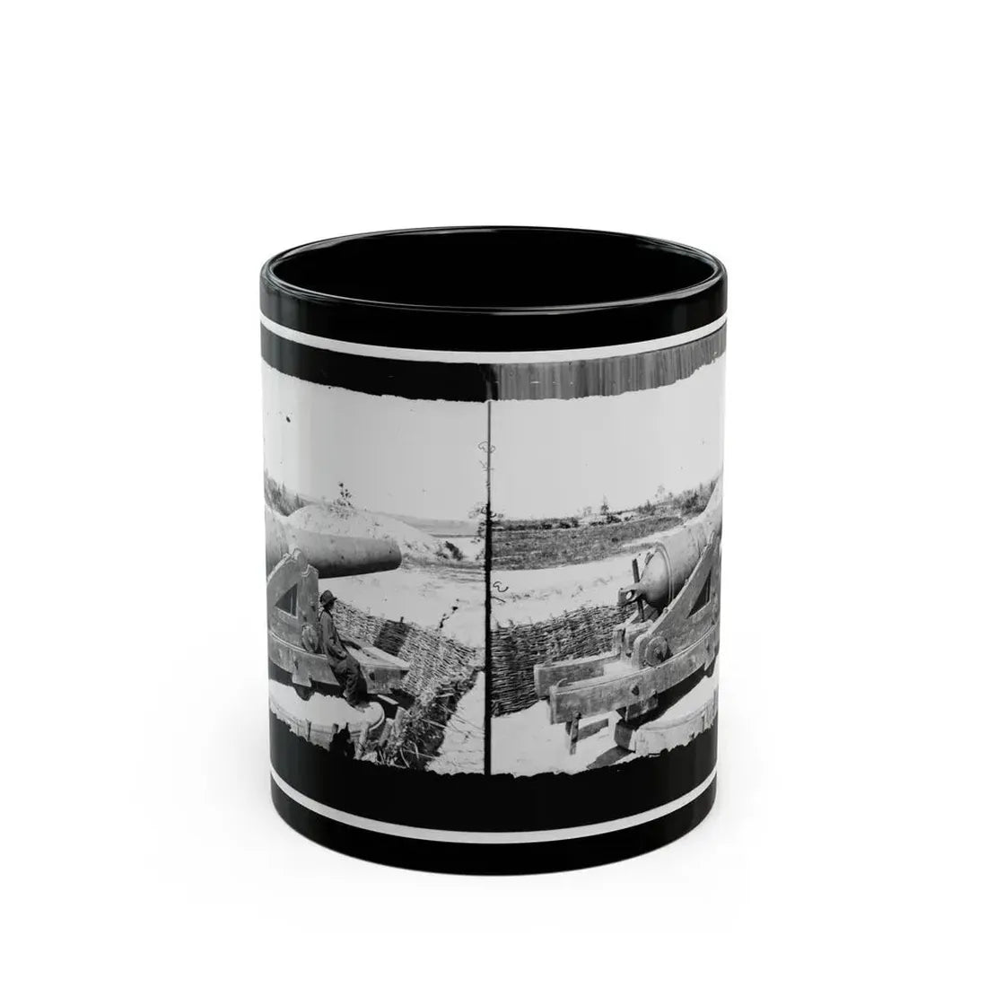 James River, Va. Another Confederate Gun Emplacement At Howlett House, Trent's Reach 001 (U.S. Civil War) Black Coffee Mug 11oz - Go Mug Yourself
