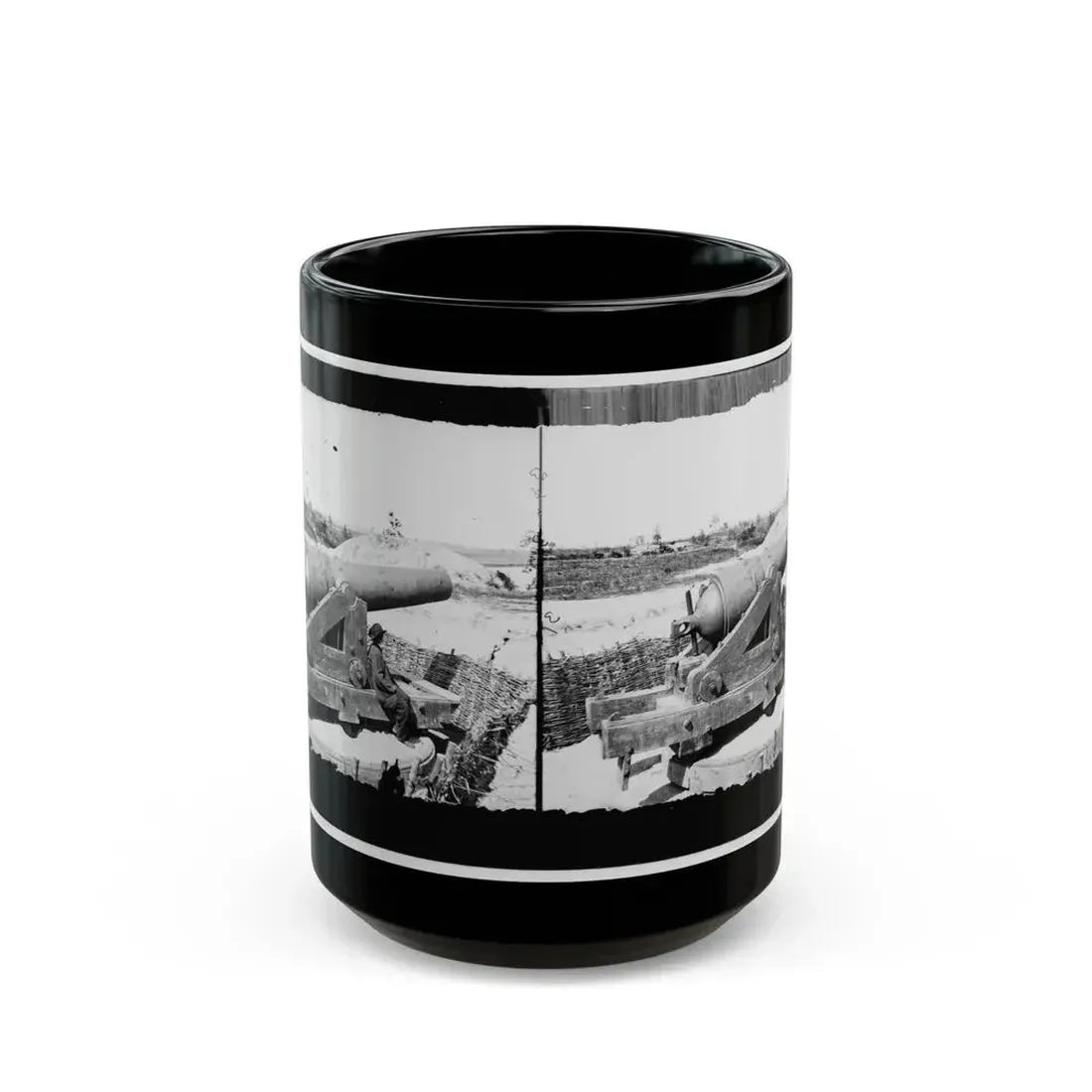 James River, Va. Another Confederate Gun Emplacement At Howlett House, Trent's Reach 001 (U.S. Civil War) Black Coffee Mug 15oz - Go Mug Yourself
