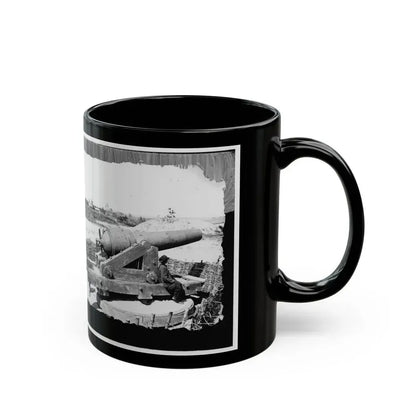 James River, Va. Another Confederate Gun Emplacement At Howlett House, Trent's Reach 001 (U.S. Civil War) Black Coffee Mug - Go Mug Yourself