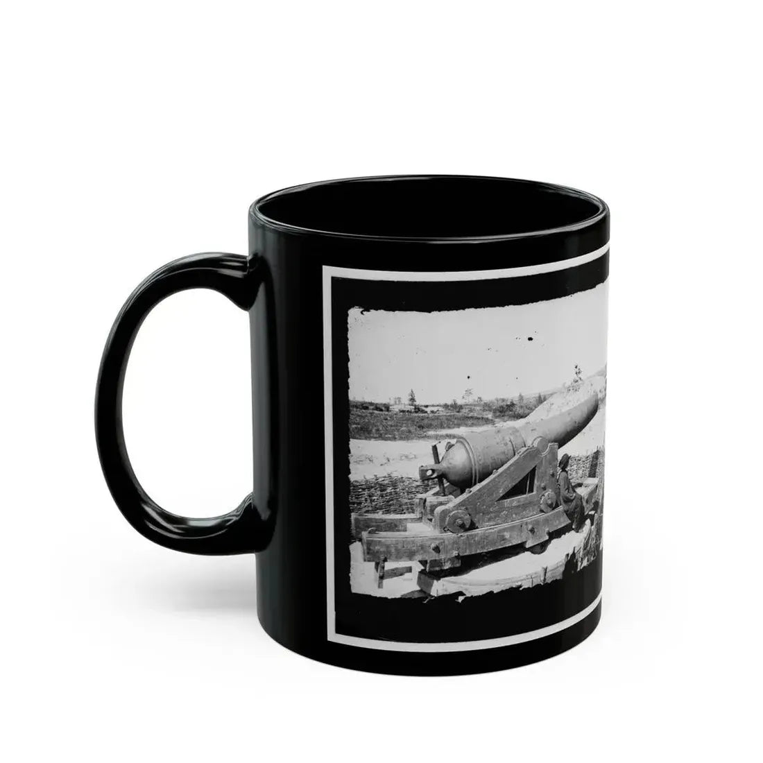 James River, Va. Another Confederate Gun Emplacement At Howlett House, Trent's Reach 001 (U.S. Civil War) Black Coffee Mug - Go Mug Yourself