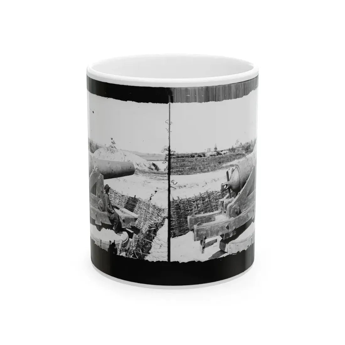 James River, Va. Another Confederate Gun Emplacement At Howlett House, Trent's Reach 001 (U.S. Civil War) White Coffee Mug 11oz - Go Mug Yourself