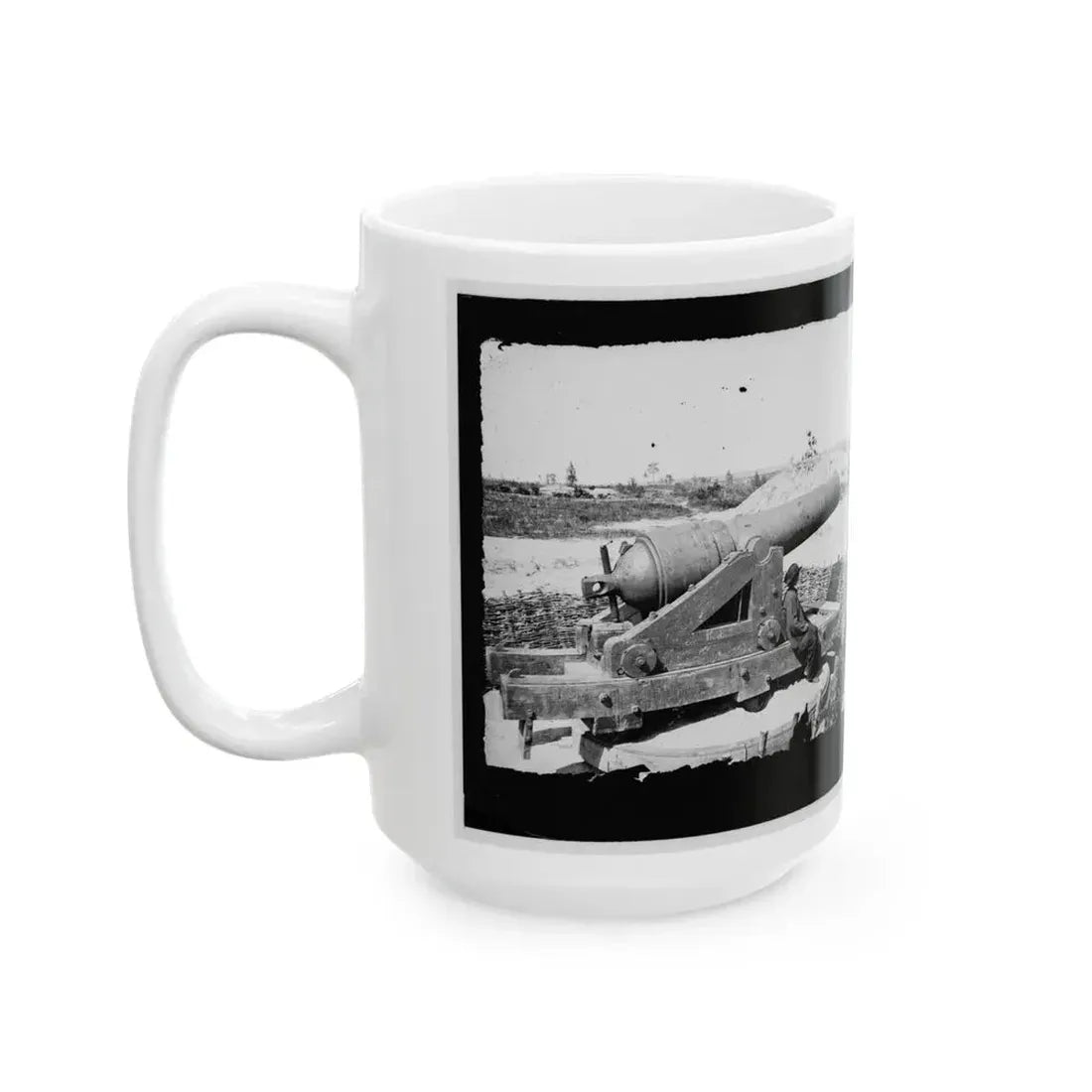 James River, Va. Another Confederate Gun Emplacement At Howlett House, Trent's Reach 001 (U.S. Civil War) White Coffee Mug - Go Mug Yourself