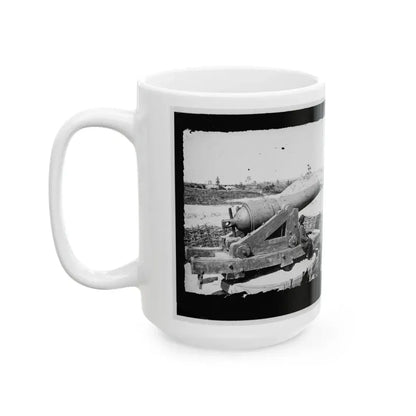 James River, Va. Another Confederate Gun Emplacement At Howlett House, Trent's Reach 001 (U.S. Civil War) White Coffee Mug - Go Mug Yourself