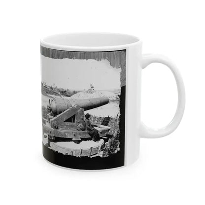 James River, Va. Another Confederate Gun Emplacement At Howlett House, Trent's Reach 001 (U.S. Civil War) White Coffee Mug - Go Mug Yourself