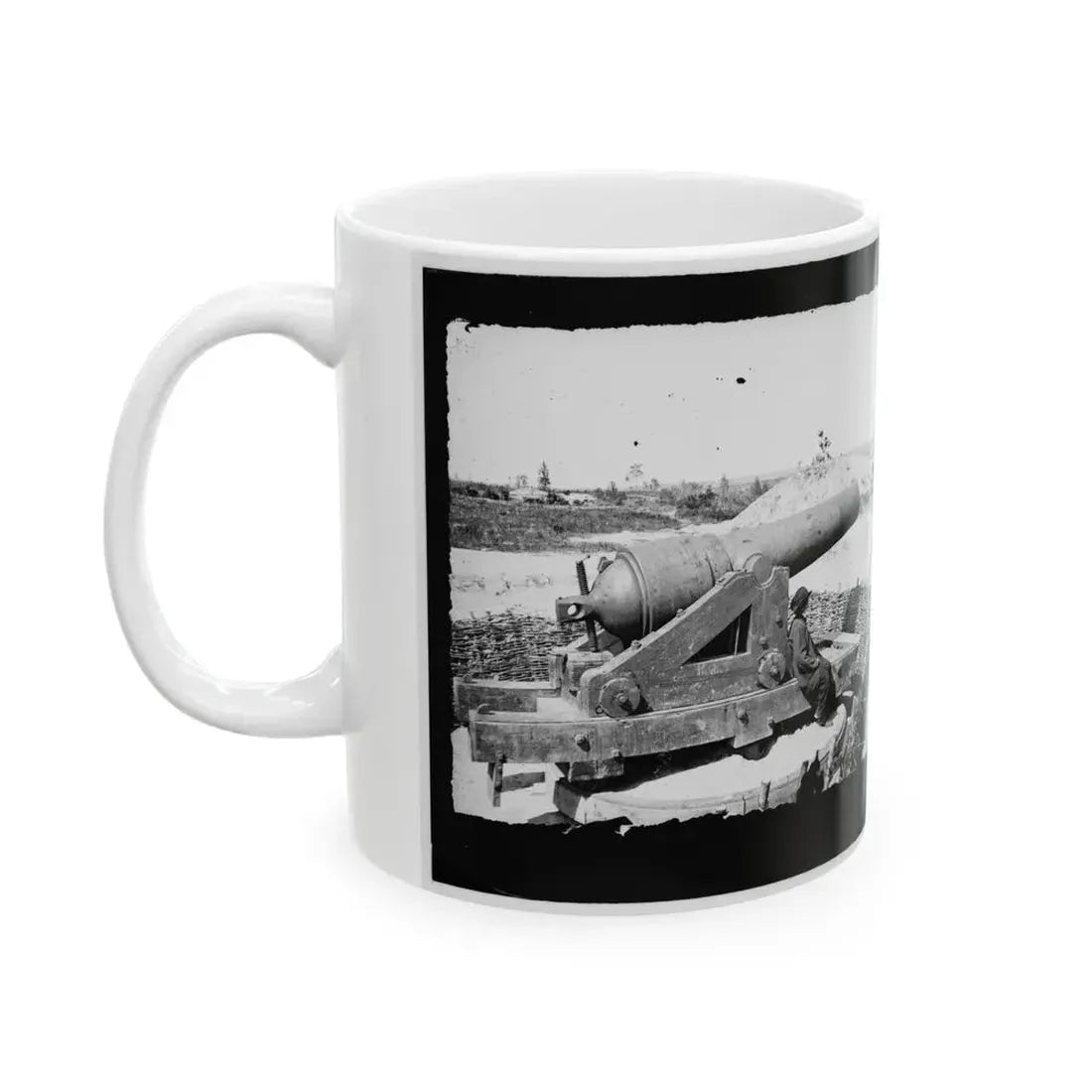 James River, Va. Another Confederate Gun Emplacement At Howlett House, Trent's Reach 001 (U.S. Civil War) White Coffee Mug - Go Mug Yourself