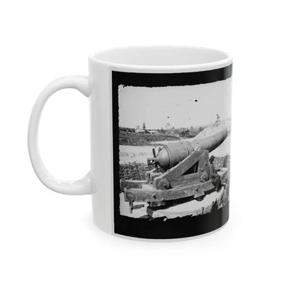 James River, Va. Another Confederate Gun Emplacement At Howlett House, Trent's Reach 001 (U.S. Civil War) White Coffee Mug - Go Mug Yourself