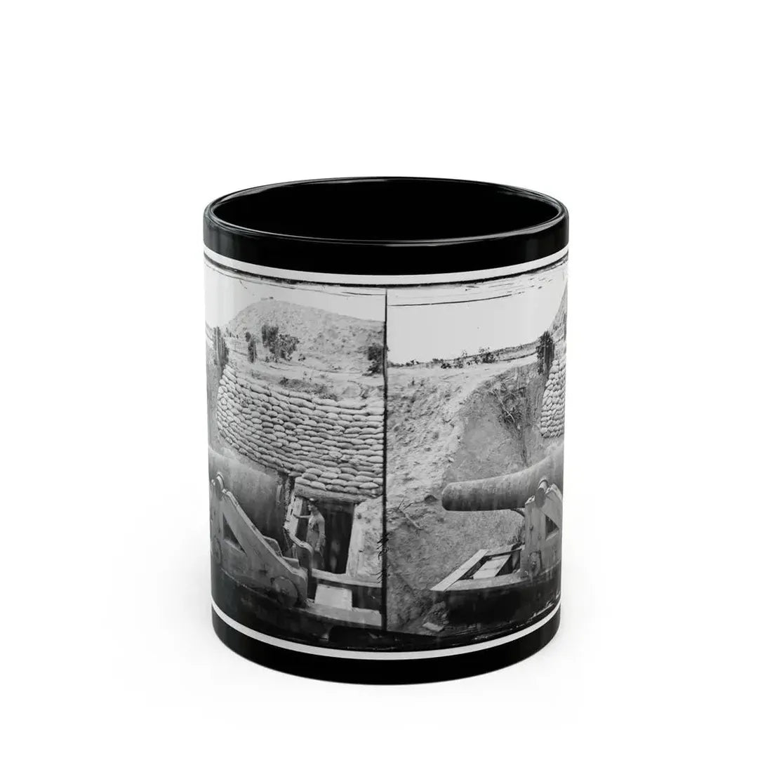 James River, Va. Another Confederate Gun Emplacement At Howlett House, Trent's Reach (U.S. Civil War) Black Coffee Mug 11oz - Go Mug Yourself