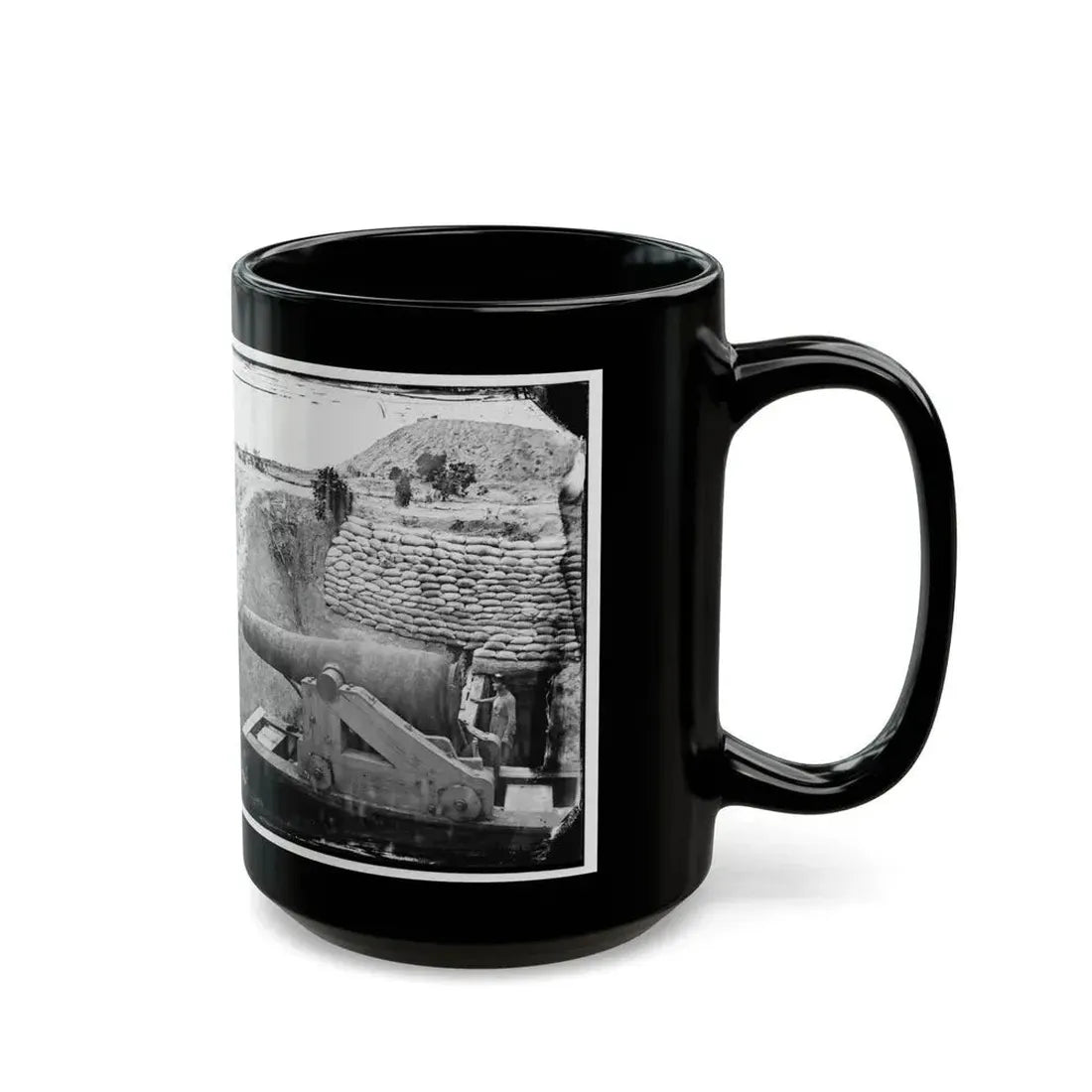 James River, Va. Another Confederate Gun Emplacement At Howlett House, Trent's Reach (U.S. Civil War) Black Coffee Mug - Go Mug Yourself