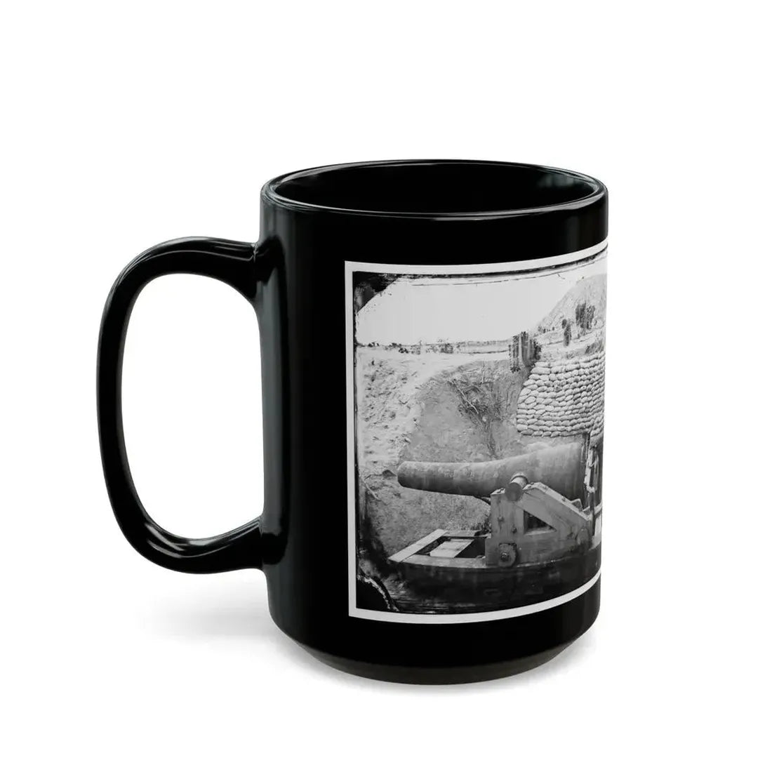 James River, Va. Another Confederate Gun Emplacement At Howlett House, Trent's Reach (U.S. Civil War) Black Coffee Mug - Go Mug Yourself