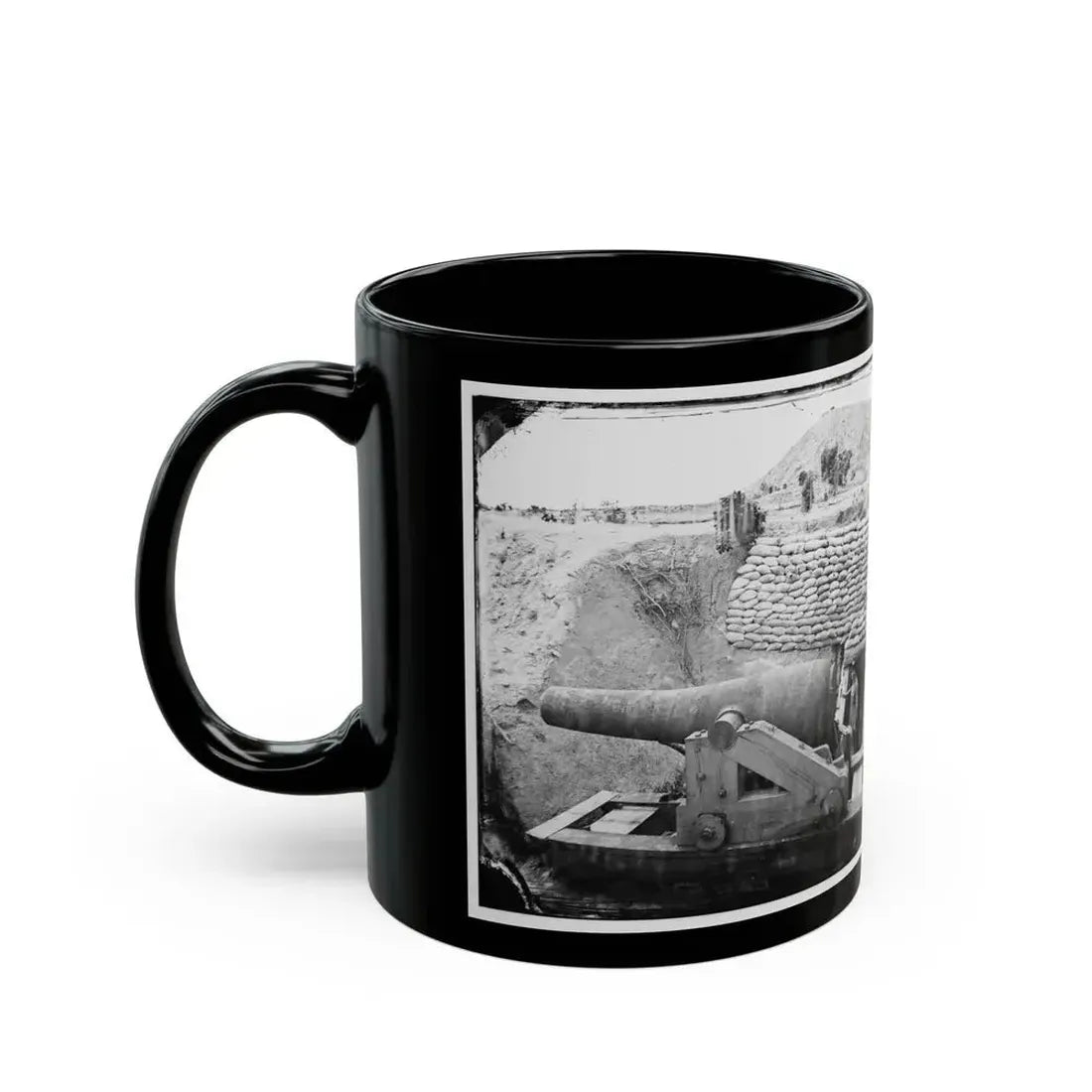 James River, Va. Another Confederate Gun Emplacement At Howlett House, Trent's Reach (U.S. Civil War) Black Coffee Mug - Go Mug Yourself