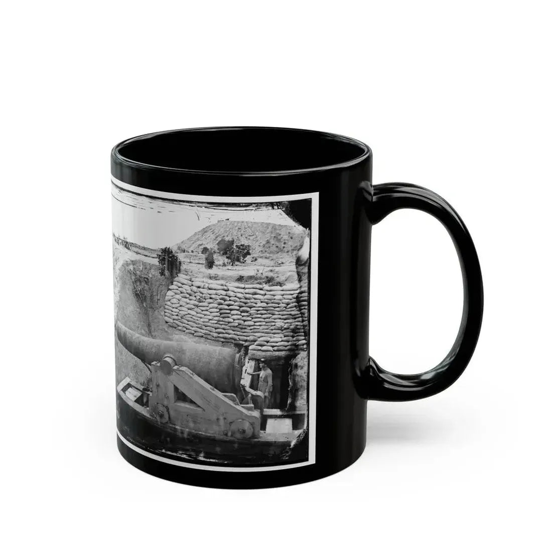 James River, Va. Another Confederate Gun Emplacement At Howlett House, Trent's Reach (U.S. Civil War) Black Coffee Mug - Go Mug Yourself