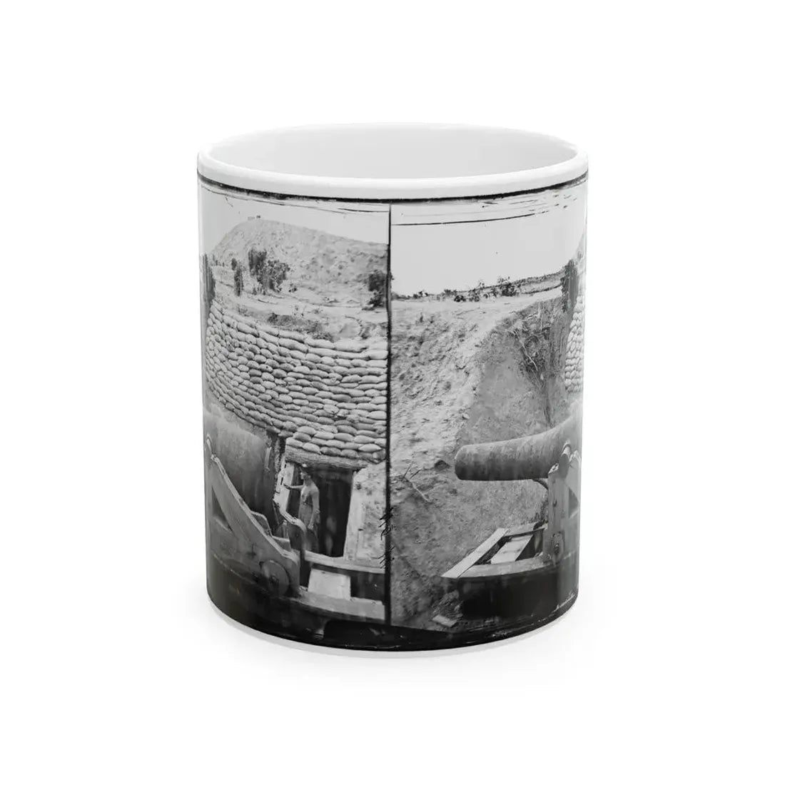 James River, Va. Another Confederate Gun Emplacement At Howlett House, Trent's Reach (U.S. Civil War) White Coffee Mug 11oz - Go Mug Yourself