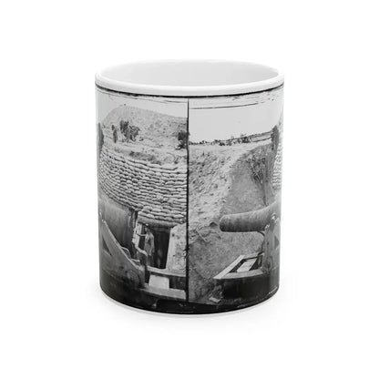 James River, Va. Another Confederate Gun Emplacement At Howlett House, Trent's Reach (U.S. Civil War) White Coffee Mug 11oz - Go Mug Yourself