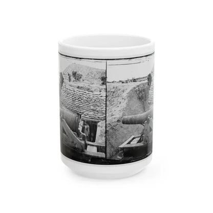 James River, Va. Another Confederate Gun Emplacement At Howlett House, Trent's Reach (U.S. Civil War) White Coffee Mug 15oz - Go Mug Yourself