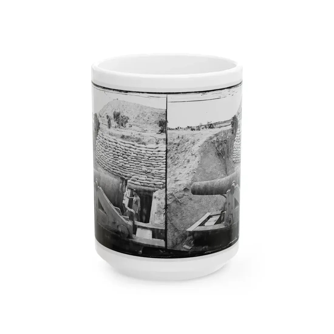 James River, Va. Another Confederate Gun Emplacement At Howlett House, Trent's Reach (U.S. Civil War) White Coffee Mug 15oz - Go Mug Yourself