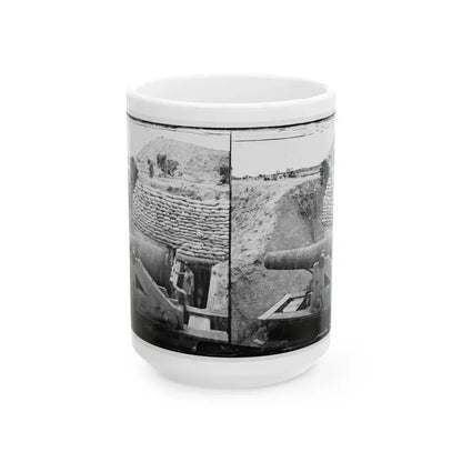 James River, Va. Another Confederate Gun Emplacement At Howlett House, Trent's Reach (U.S. Civil War) White Coffee Mug 15oz - Go Mug Yourself