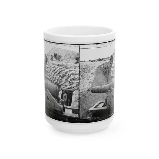 James River, Va. Another Confederate Gun Emplacement At Howlett House, Trent's Reach (U.S. Civil War) White Coffee Mug 15oz - Go Mug Yourself