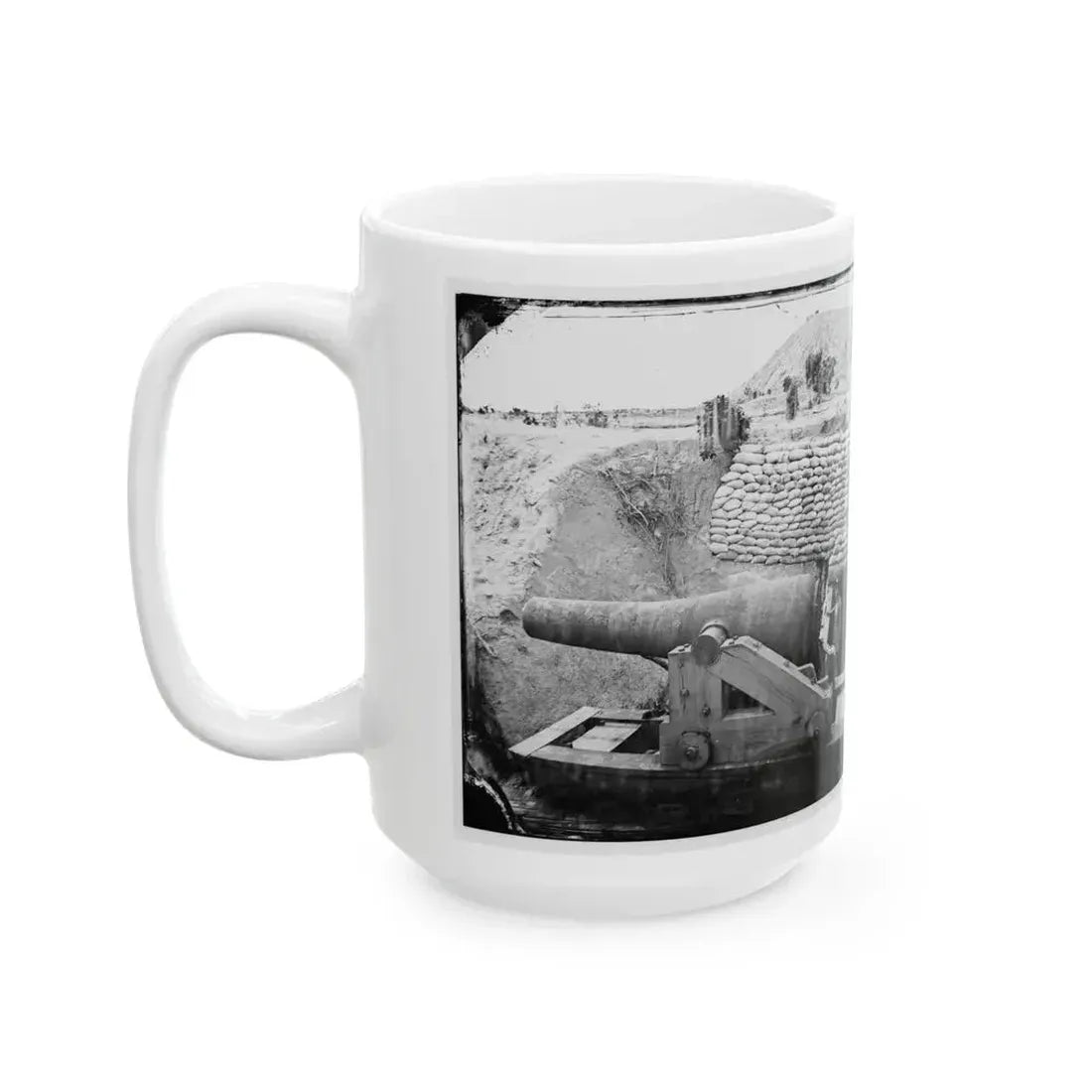 James River, Va. Another Confederate Gun Emplacement At Howlett House, Trent's Reach (U.S. Civil War) White Coffee Mug - Go Mug Yourself