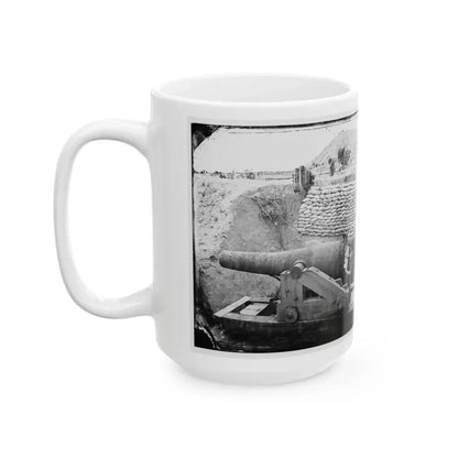 James River, Va. Another Confederate Gun Emplacement At Howlett House, Trent's Reach (U.S. Civil War) White Coffee Mug - Go Mug Yourself