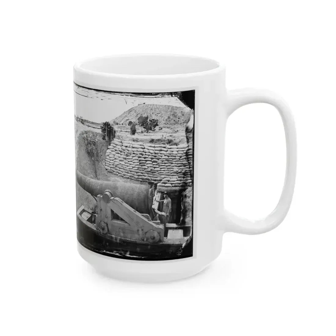 James River, Va. Another Confederate Gun Emplacement At Howlett House, Trent's Reach (U.S. Civil War) White Coffee Mug - Go Mug Yourself