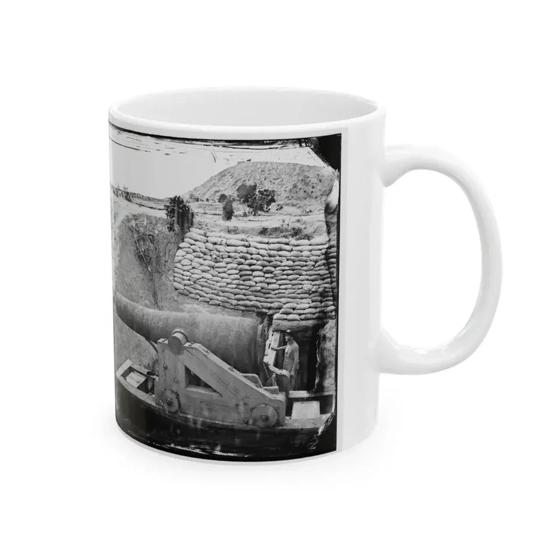 James River, Va. Another Confederate Gun Emplacement At Howlett House, Trent's Reach (U.S. Civil War) White Coffee Mug - Go Mug Yourself