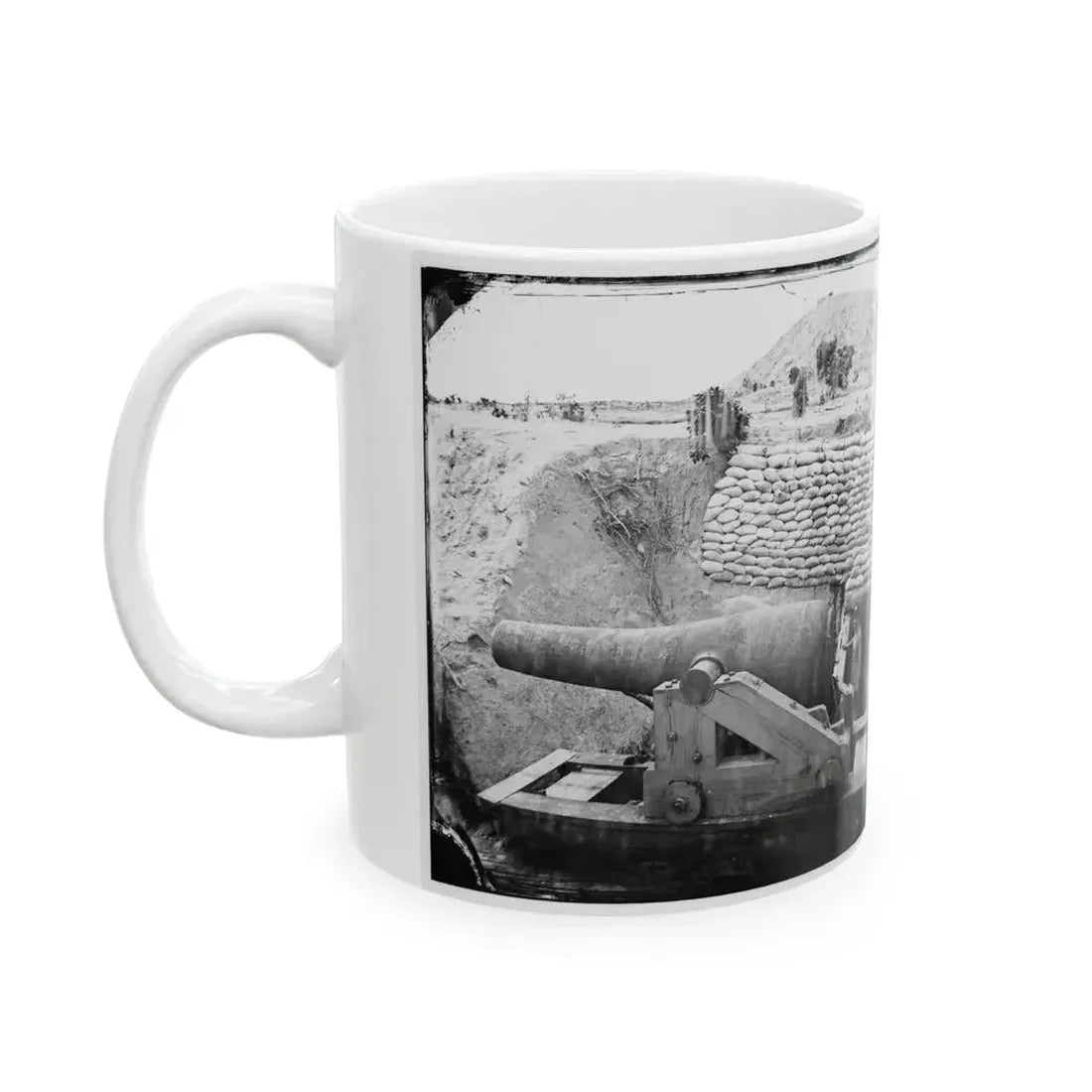 James River, Va. Another Confederate Gun Emplacement At Howlett House, Trent's Reach (U.S. Civil War) White Coffee Mug - Go Mug Yourself