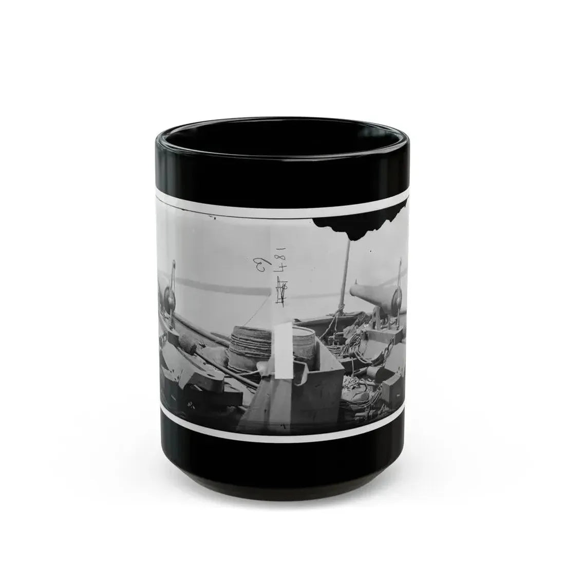 James River, Va. Bow Of Confederate Gunboat Teaser, Lt. Hunter Davidson, Captured By U.S.S. Maratanza On July 4, 1862 (U.S. Civil War) Black Coffee Mug 15oz - Go Mug Yourself